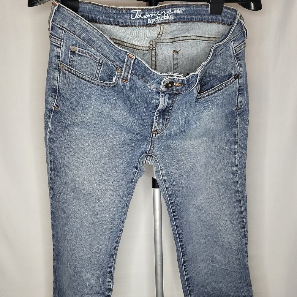 Jasmine Skinny Anchor Blue Vintage Jeans - Med Blue Wash - Ladies Sz 15 - 1034